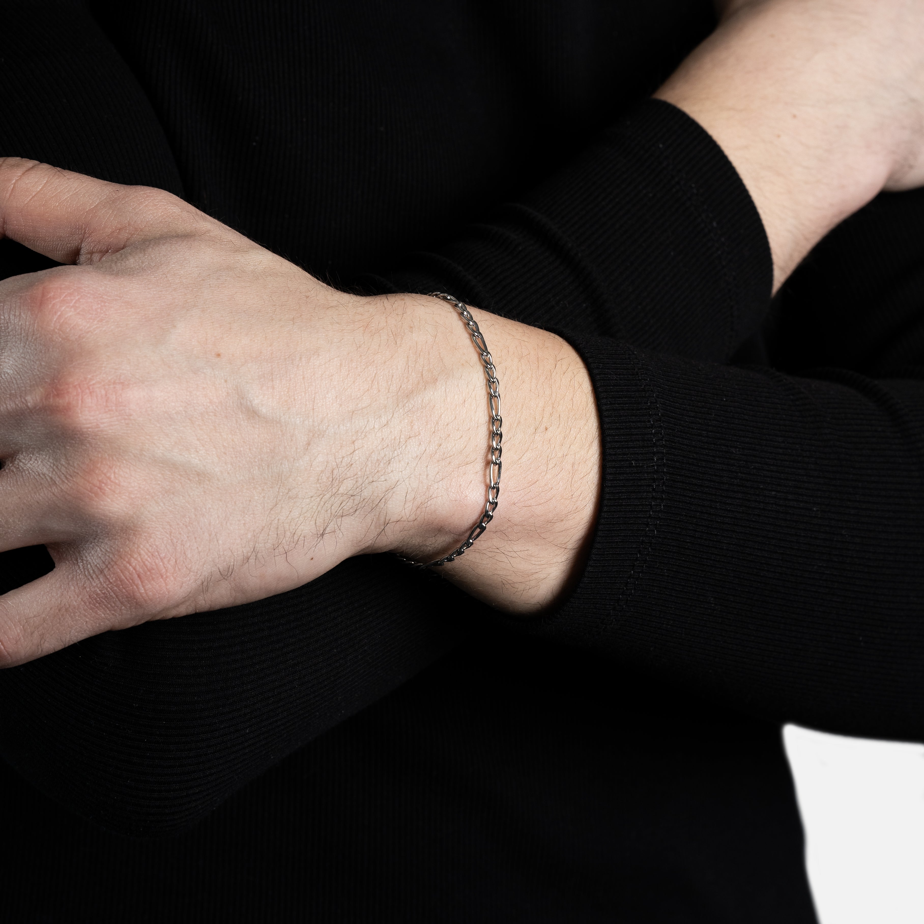 Figaro bracelet (3mm) (Silver)