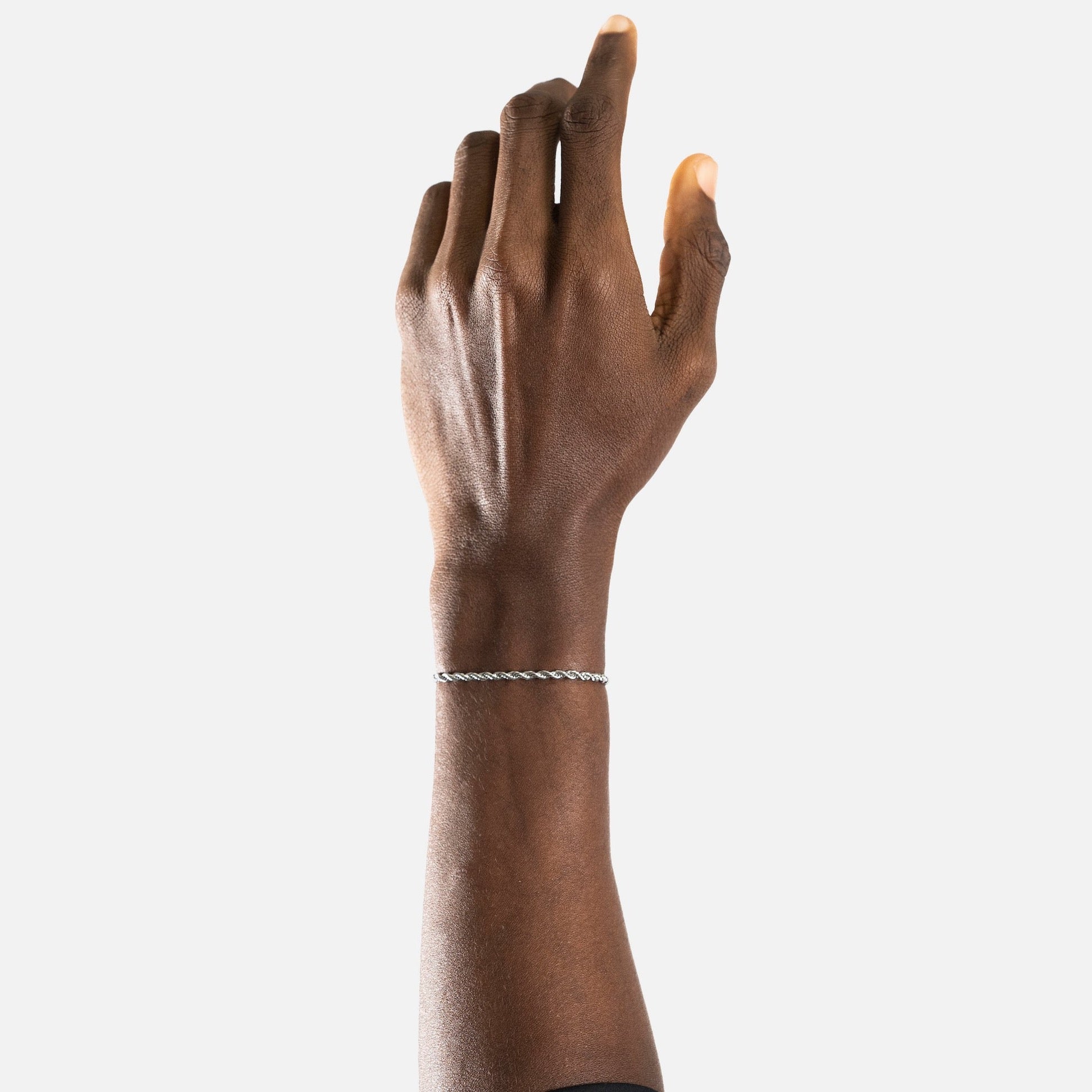 Rope bracelet (3mm) (Silver)