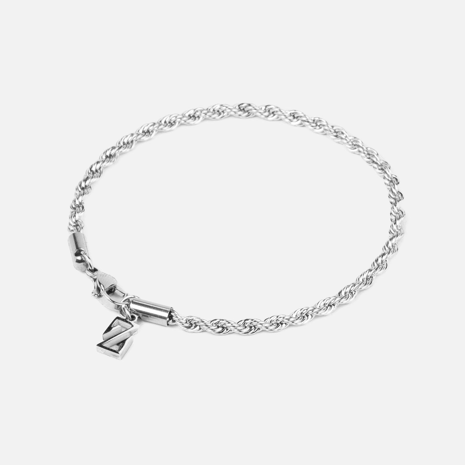 Rope bracelet (3mm) (Silver)